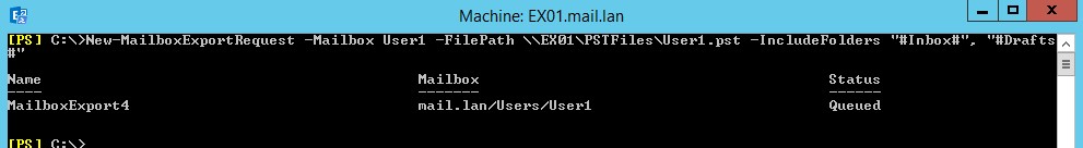 New-MailboxExportRequest Powershell Command in Exchange Server