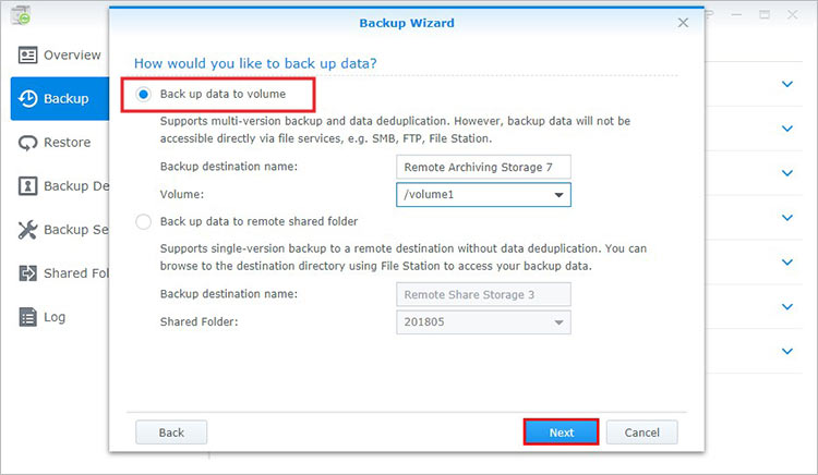 select-Backup-data-to-volume-or-backup-to-remote-shared-folder-and-click-Next