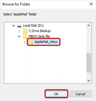 Select Apple mail Mbox file  