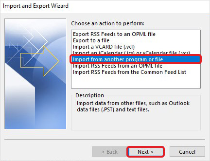use Import from another program or file
