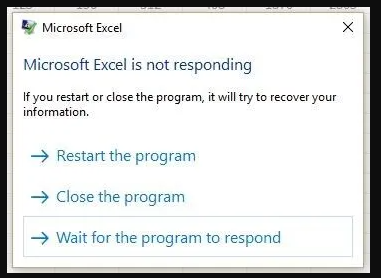 Excel is not responding 