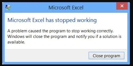 problem caused the program to stop working correctly