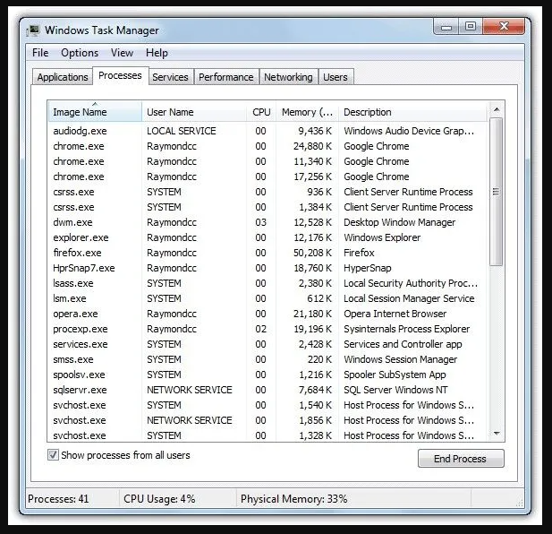 Task Manager window 