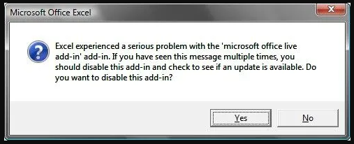 Check and Remove Faulty Add-ins