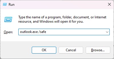 Use outlook.exe /safe in run window 