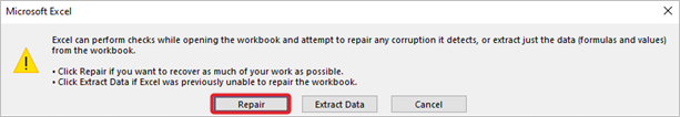 Click on Repair