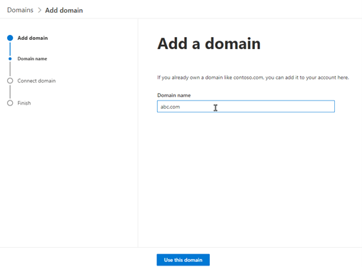 Enter the domain name