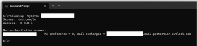 nslookup command 