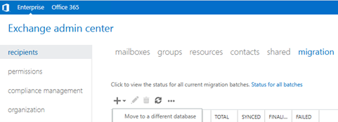 click on Move to a different database