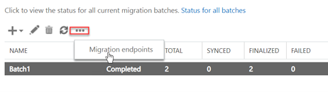 select Migration endpoints