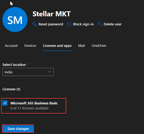 Click on the checkbox with the license