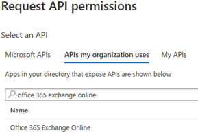 select Office 365 Exchange Online