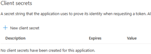 click on New Client Secret
