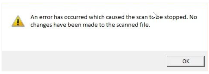 Error message