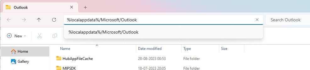 select the PST file