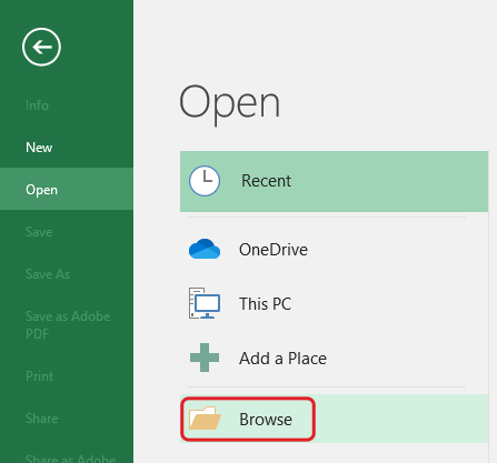 Go to Open > Browse