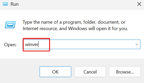 Use winver command 