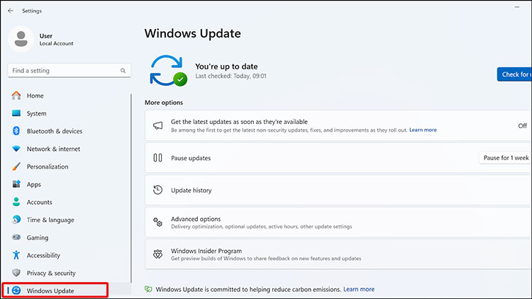 Settings → System → Troubleshoot → Other troubleshooters