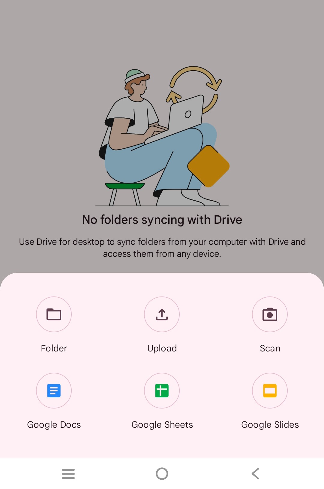 Select files to upload in the Drive app