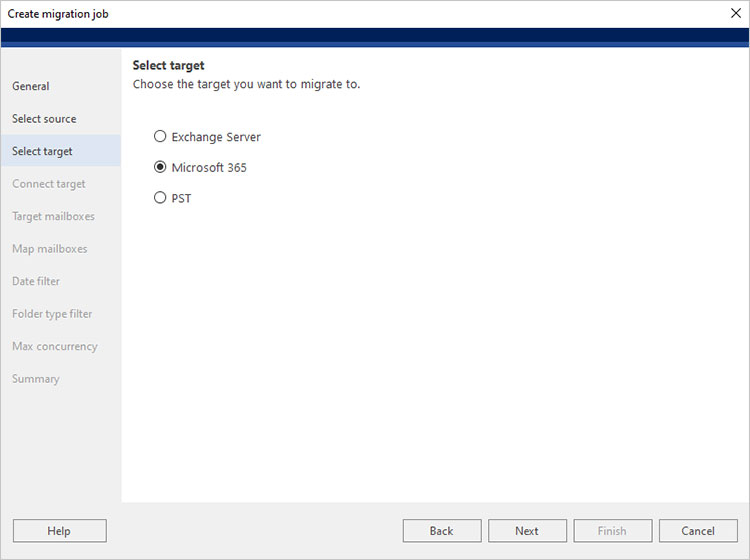 Choose the Microsoft 365 option