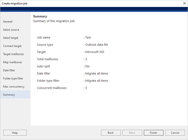 Review all the selected parameters