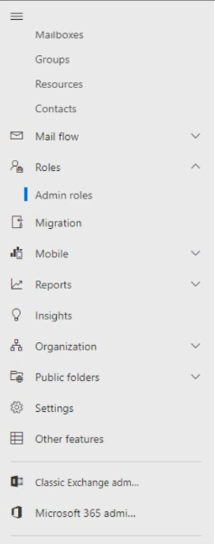 Go back to admin center home page
