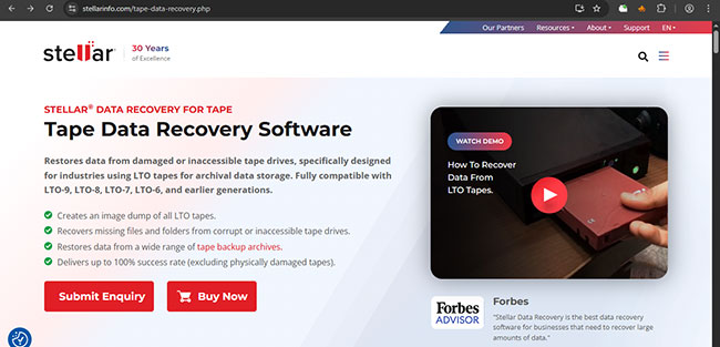 Stellar Date Recovery for Tape homepage