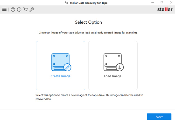 click on create image to create a dump image of the tape cartridge