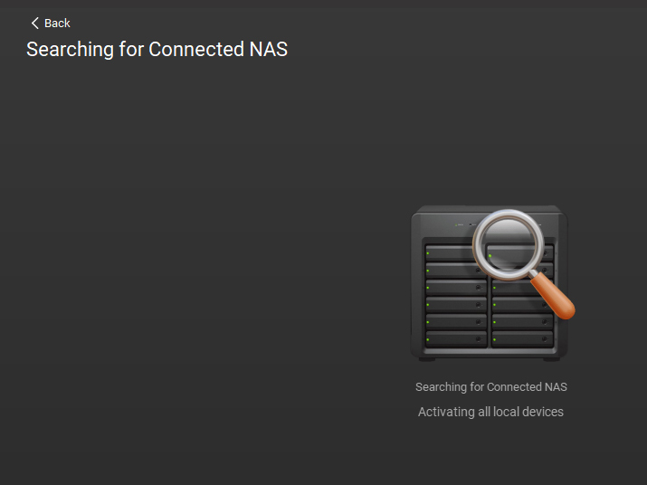 search for the available NAS devices on the network