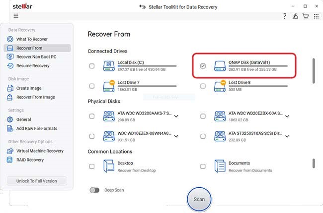 Click on Scan to proceed