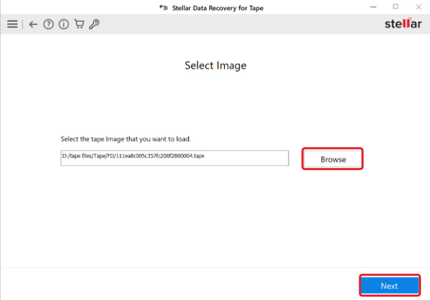 scan the selected tape image for recovery