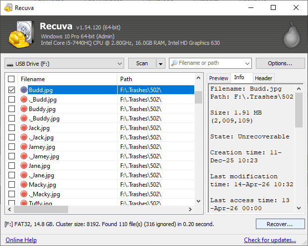Recuva Data Recovery