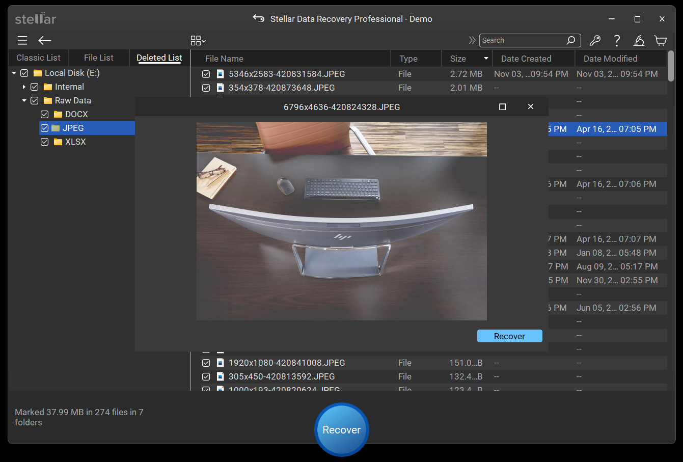 Preview window 