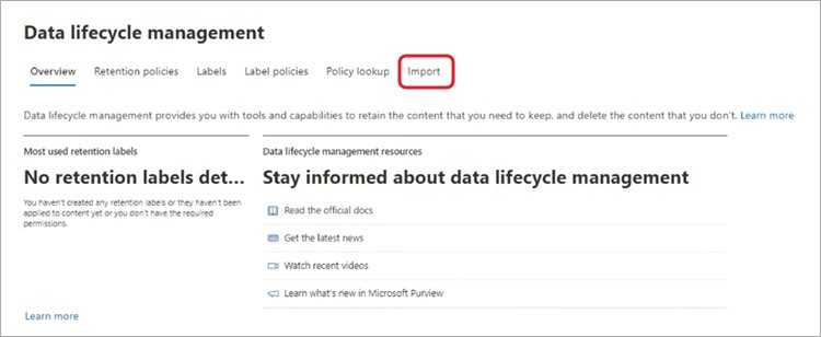 Click on the Import tab 