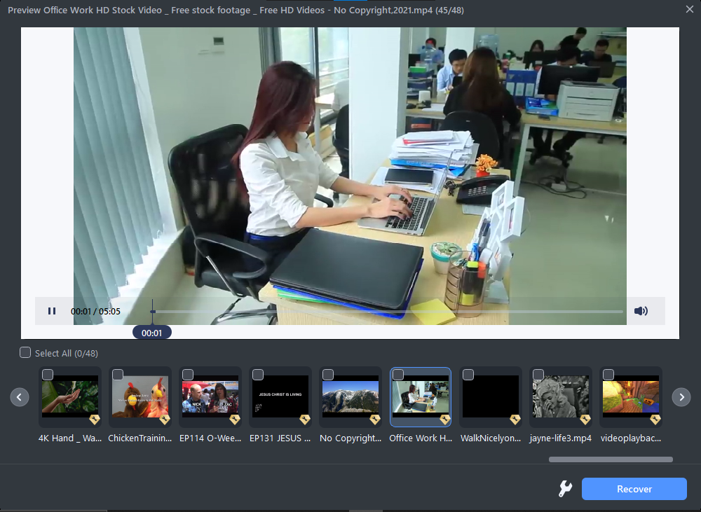 Preview EaseUS Data Recovery