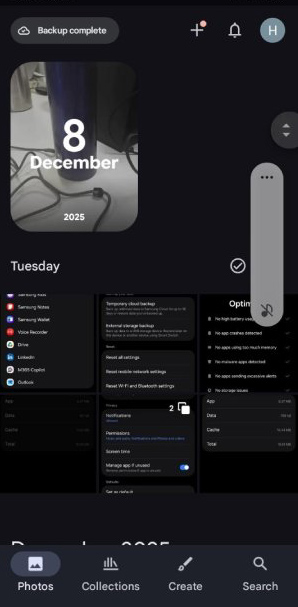 Google Photos app menu