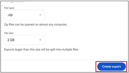 export gmail emails using google takeout
