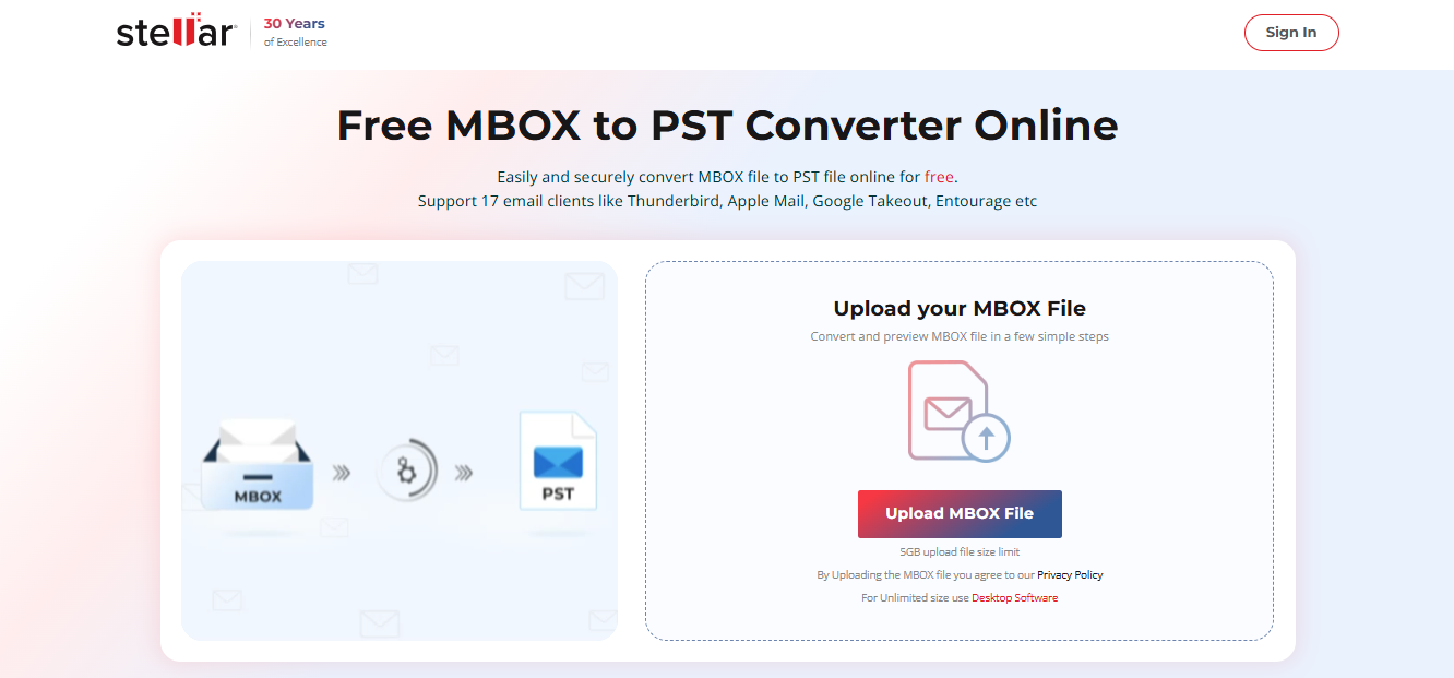 Free mbox to pst converter online by Stellar