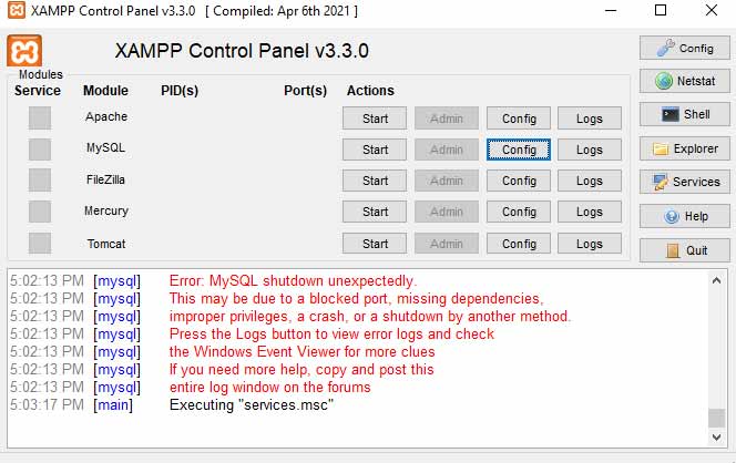 Locating MySQL configuration files in XAMPP