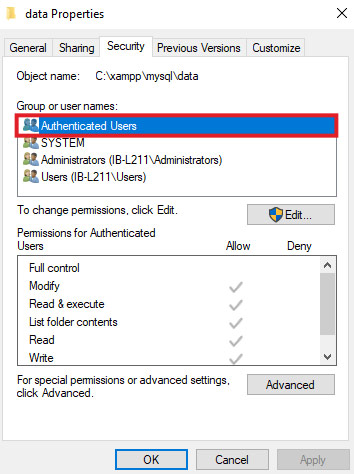 Allowing file permissions