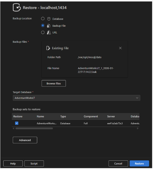 Backup location in Visual Studio