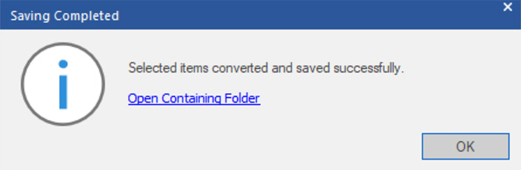 Click on OK to finish