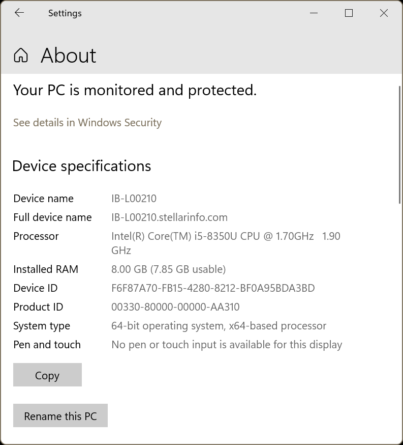 Check the System type under Device specifications