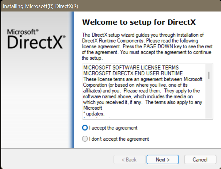 Run the dxwebsetup.exe file and follow the instructions to complete the process
