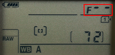 F error on Nikon camera screen
