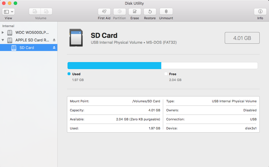 SD card recovery on Mac