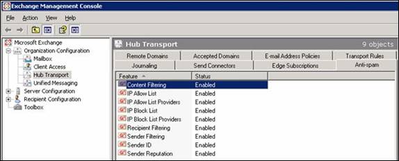 ms exchange anti spam filtering service