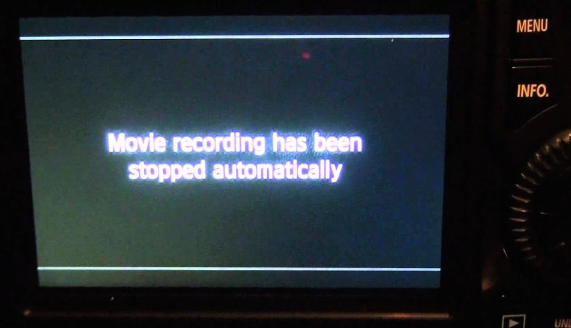 Movie recording error in Canon DSLR