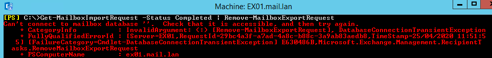 error when database does not exists