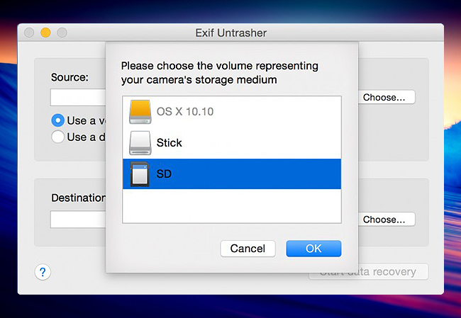 Exif Untrasher mac free photo recovery tool